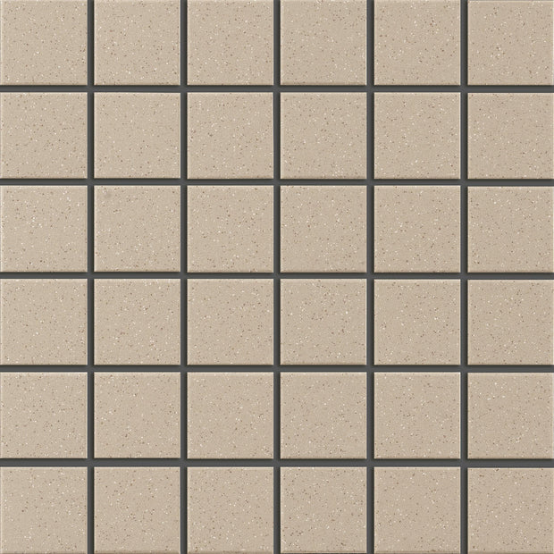 Unglazed Oat Speckle Square Mosaic Tiles 48x48mm chips on 306x306mm sheet