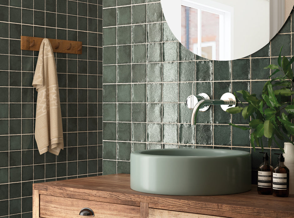 Altea Pine Green 100x100 Square Tiles