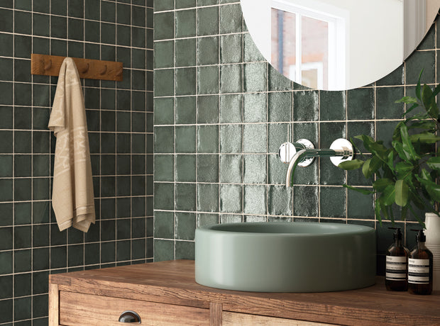 Altea Pine Green 100x100 Square Tiles