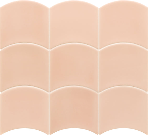Wave Primrose Pink Fish Scale Tiles 120x120mm