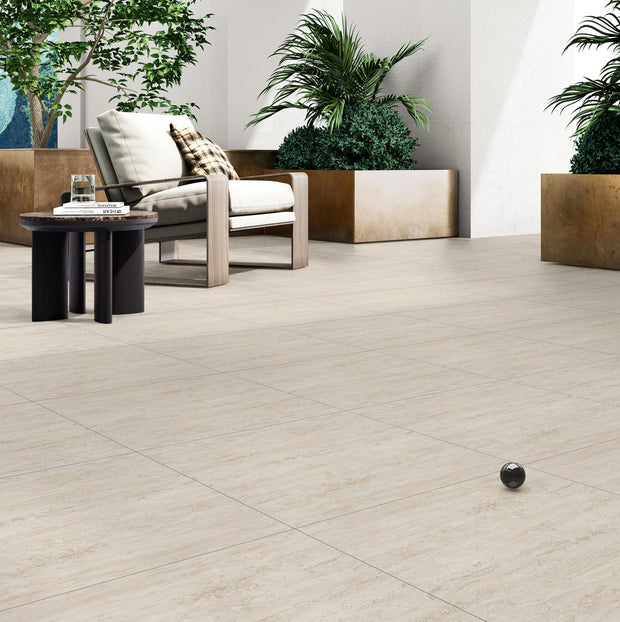 Museum Beige Travertine Look Porcelain Tiles
