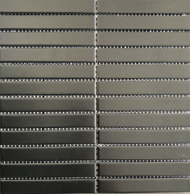 Black Matt Large Finger Mosaic Tiles 22x145mm chips