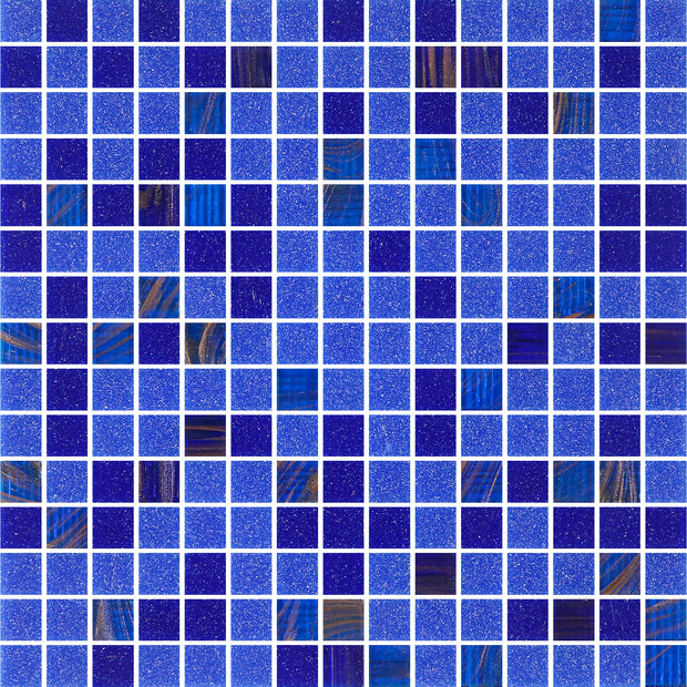 Dot Mount Azure Mirage Glass Pool Mosaic 20x20mm chips on 327x327mm sheet