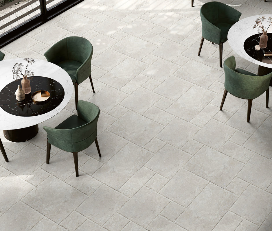 Bari Bianco Travertine Look Porcelain Tiles