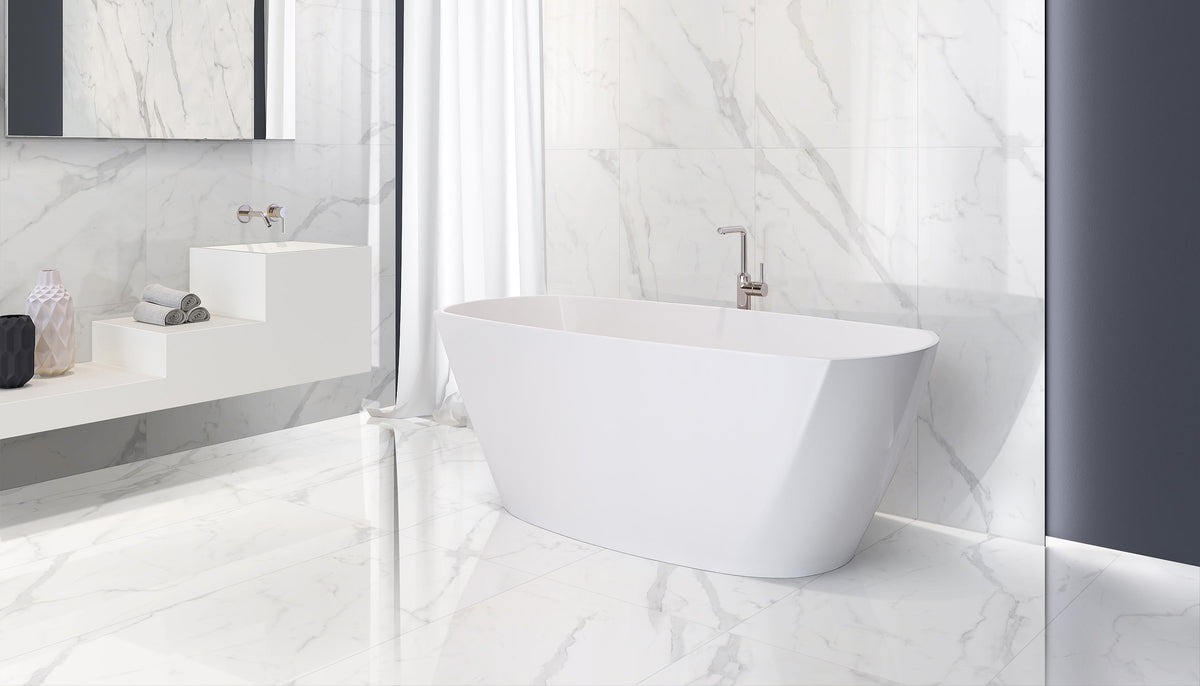 Statuario Marble Look Porcelain Tiles