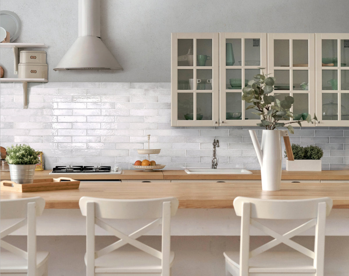 Oxida White Subway Tiles gloss tile