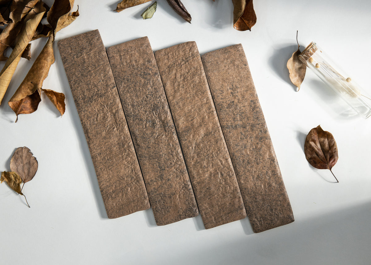 Camden Chestnut Brick Look Porcelain Tiles 60x250mm