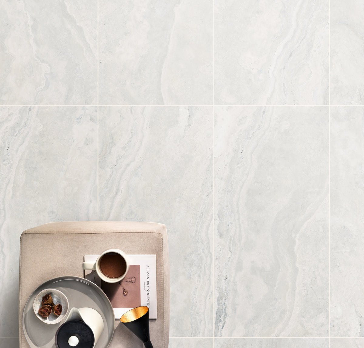 Ascoli Bianco Stone Look Porcelain Tiles