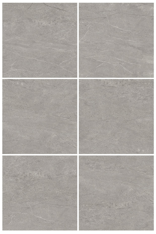 Astra Grey Limestone Look Porcelain Tiles 450x450mm