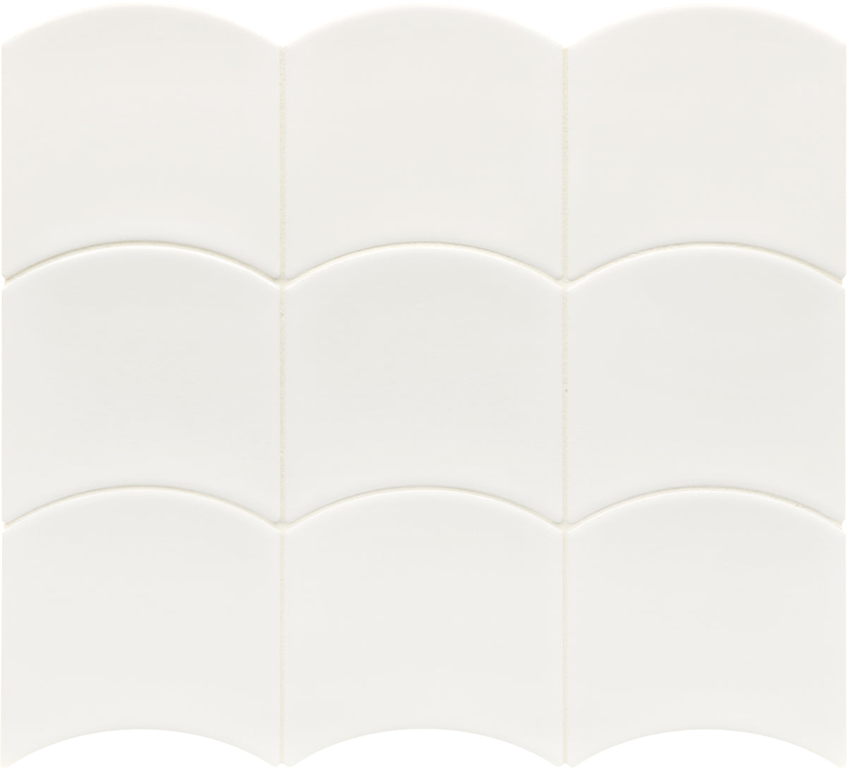 Wave White Fish Scale Tiles 120x120mm