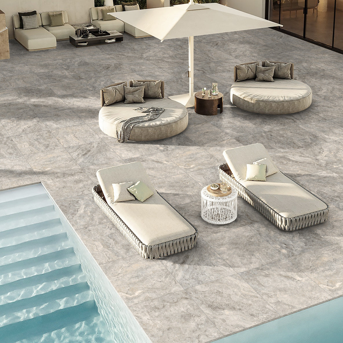 Travertino Sterling Travertine Look Porcelain Tiles
