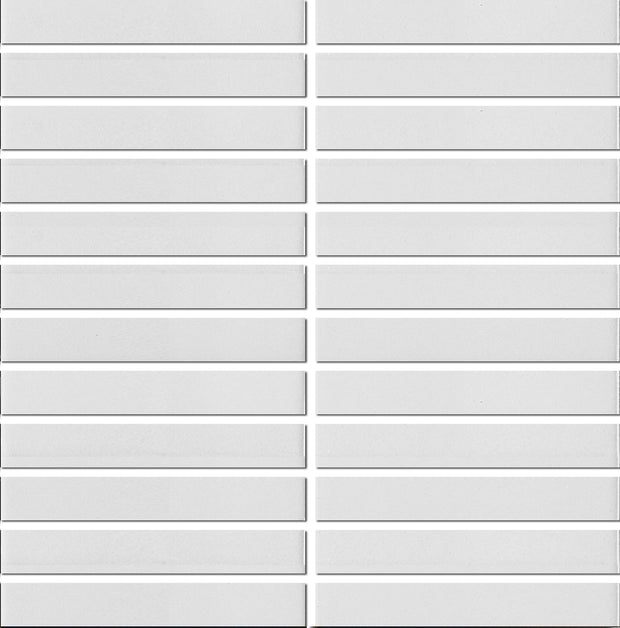 White Matt Large Finger Mosaic Tiles 22x145mm chips