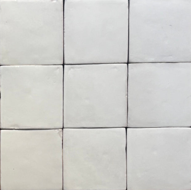 Byron Chalk Zellige Porcelain Tiles 100x100mm