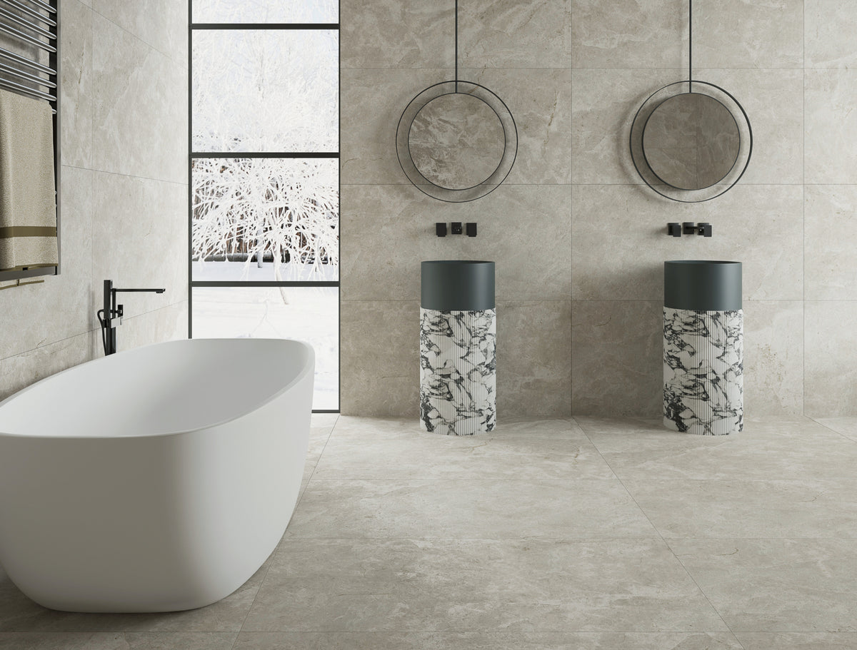Tundra Grey Marble Look Porcelain Tiles