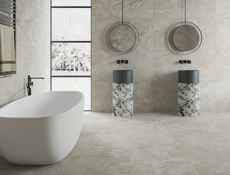 Tundra Grey Marble Look Porcelain Tiles