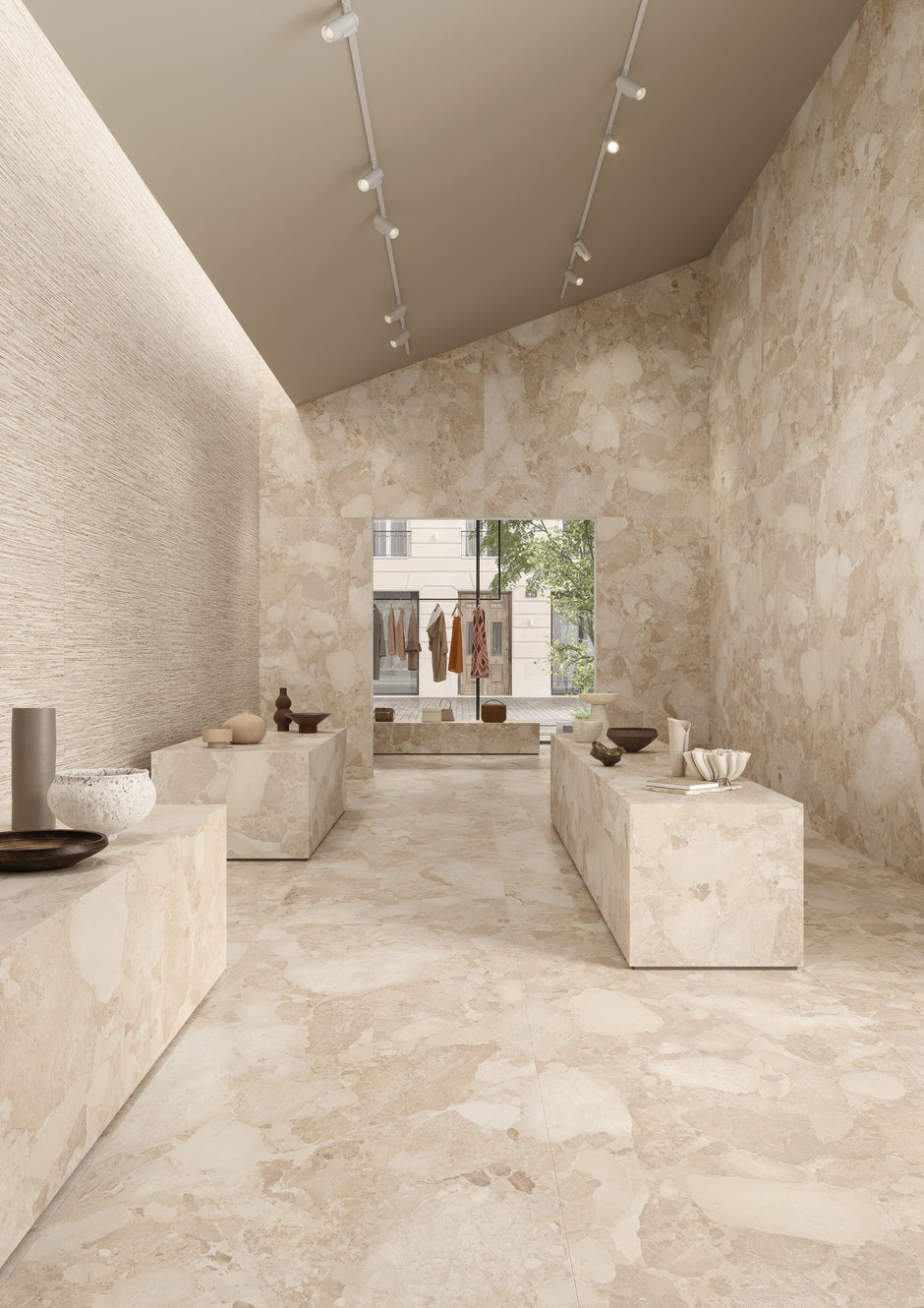 Matera Stone Beige Pebble Look Ceramic Tiles 600x600mm