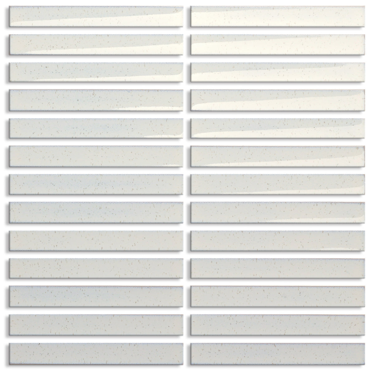 Speckle Bianco Concave Finger Mosaic Tiles 22x145mm chips