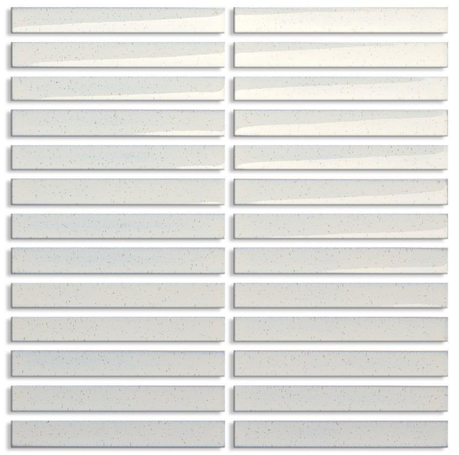 Speckle Bianco Concave Finger Mosaic Tiles 22x145mm chips