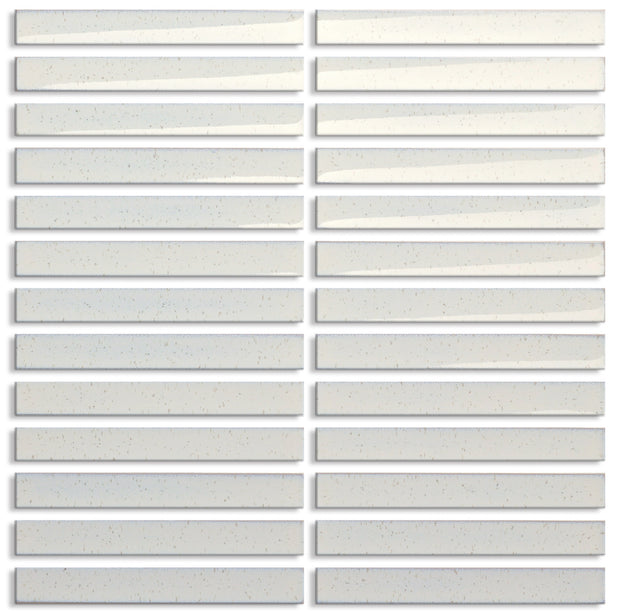 Speckle Bianco Concave Finger Mosaic Tiles 22x145mm chips