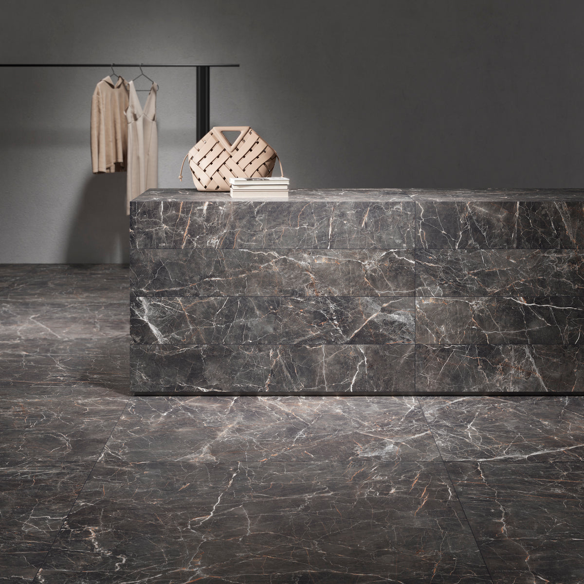 Segesta Nero Marble Look Porcelain Tiles 600x600mm