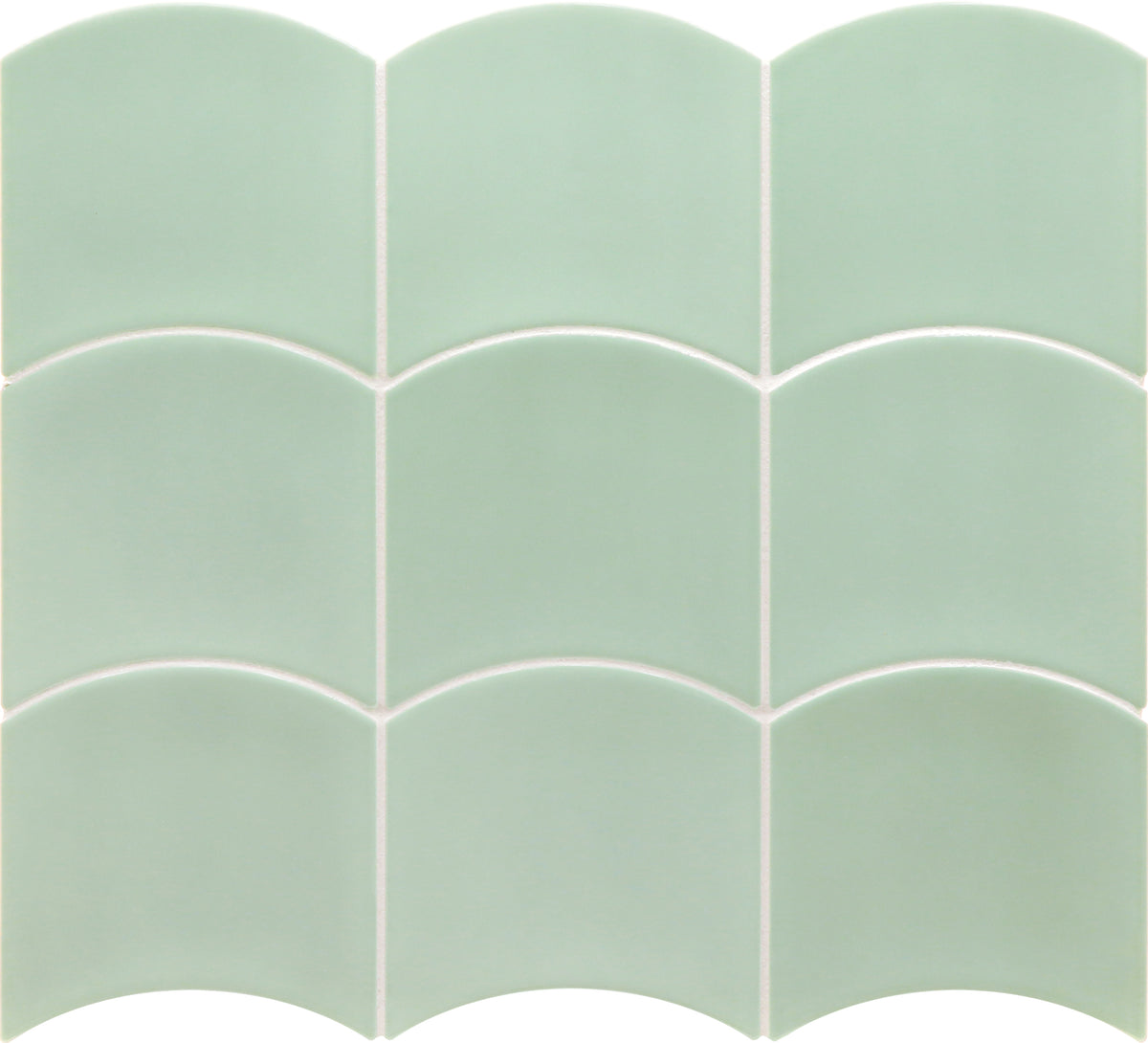 Wave Mint Fish Scale Tiles 120x120mm