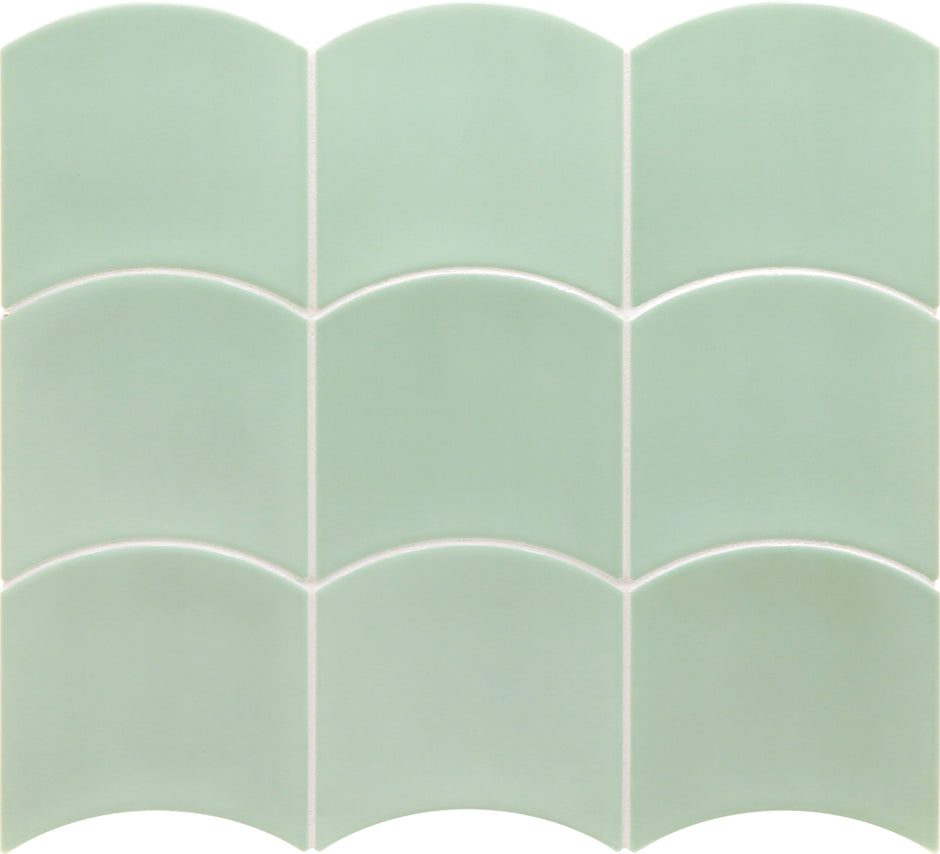 Wave Mint Fish Scale Tiles 120x120mm