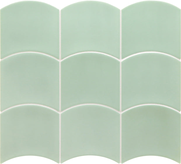 Wave Mint Fish Scale Tiles 120x120mm