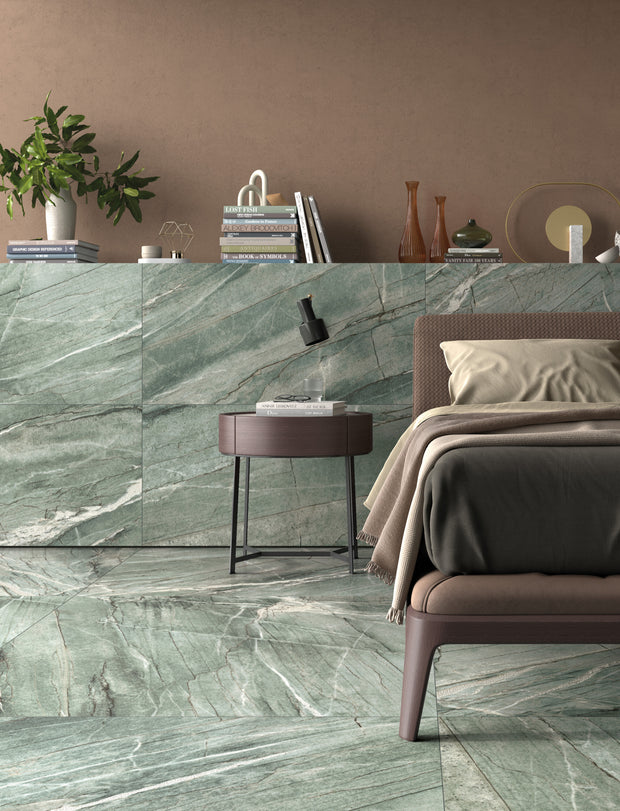 Tiffany Green Marble Look Porcelain Tiles