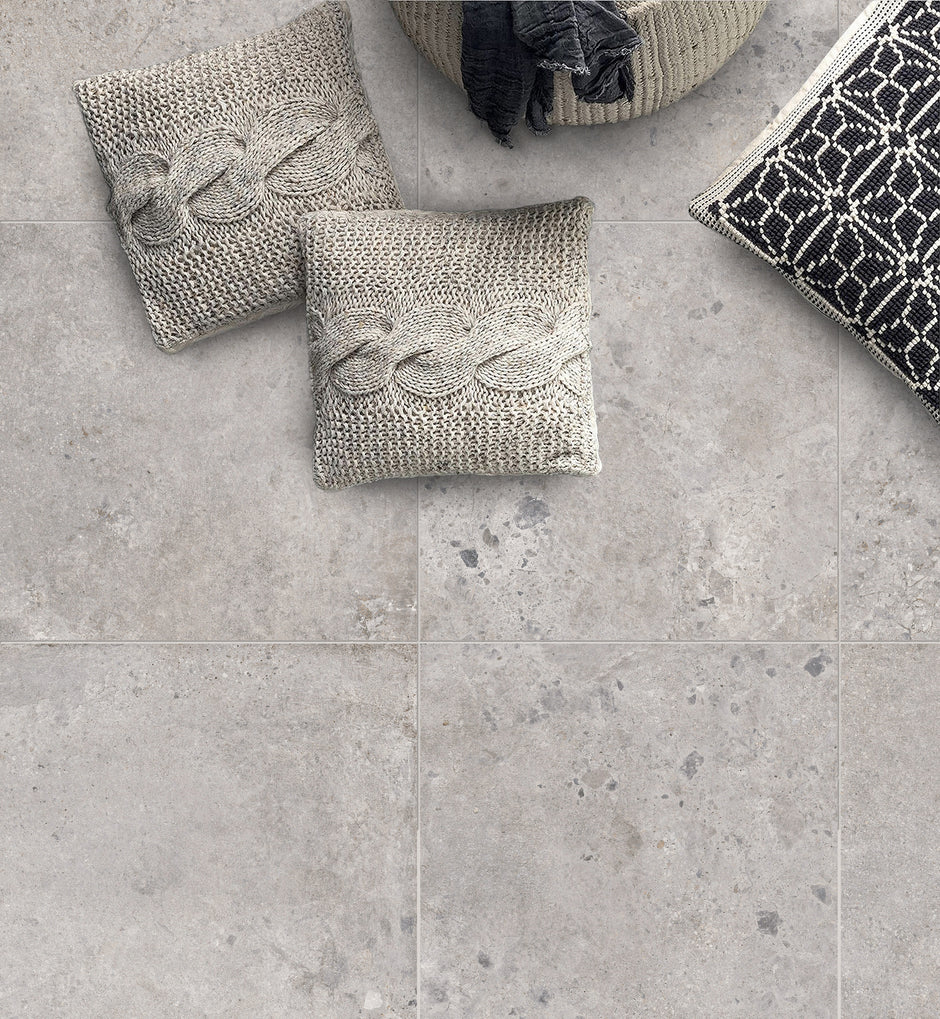Ambrosia Grey Pebble Stone Look Porcelain Tiles
