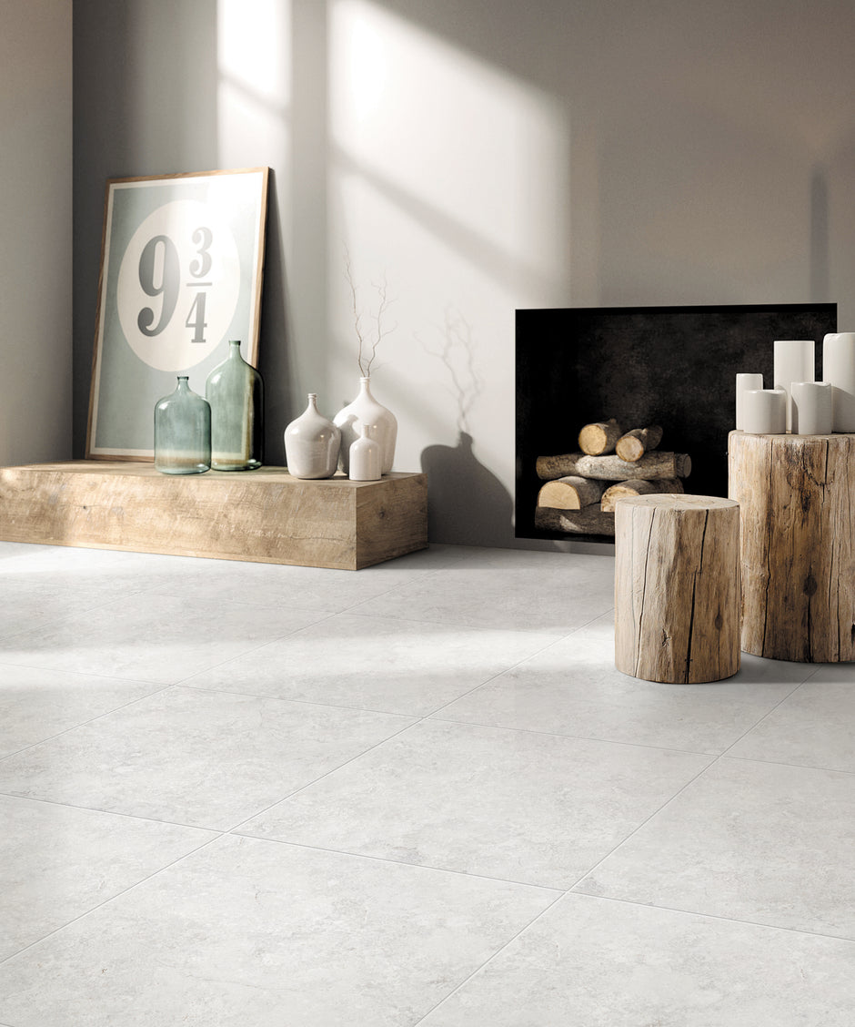 Tivoli Bianco Travertine Look Porcelain Tiles