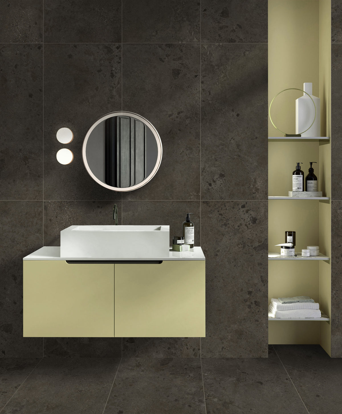 Ambrosia Cinder Pebble Stone Look Porcelain Tiles