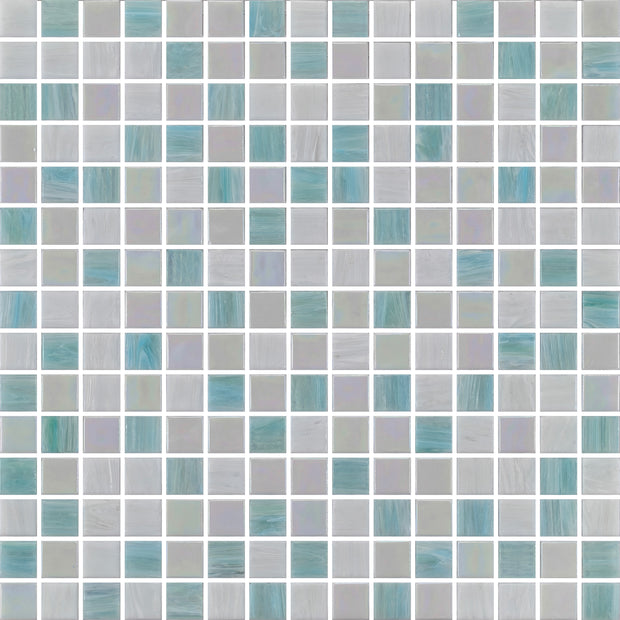Dot Mount Seabreeze Glass Pool Mosaic 20x20mm chips on 327x327 sheet