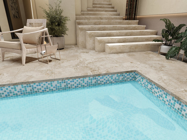 Amalfi Beige Travertine Look Porcelain Tiles