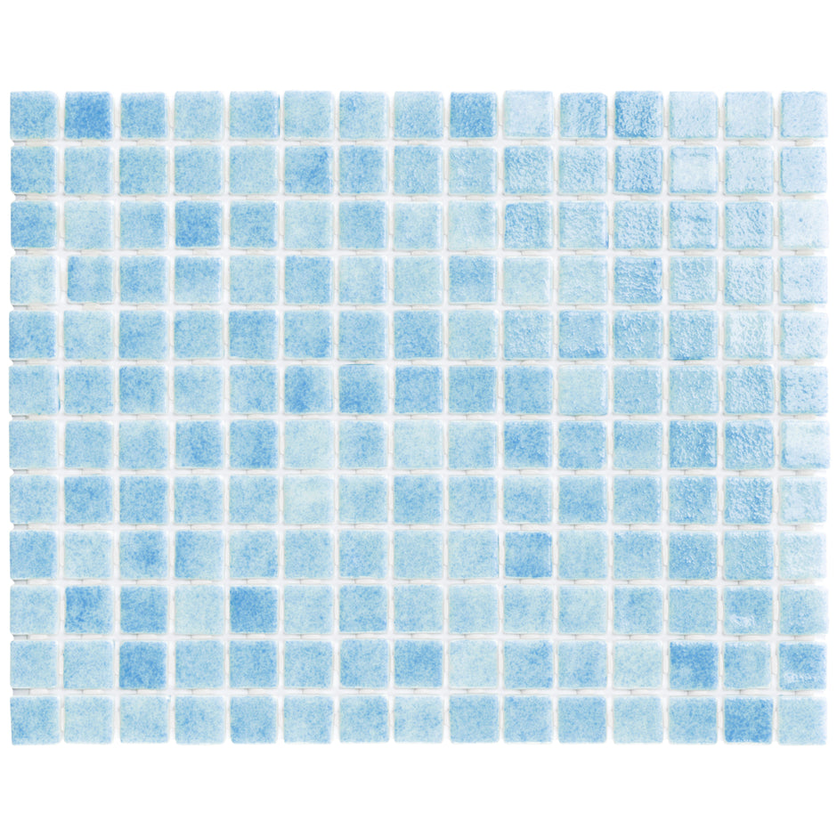Fog Azul Celeste 3004 Glass Pool Mosaic 310x390mm sheet