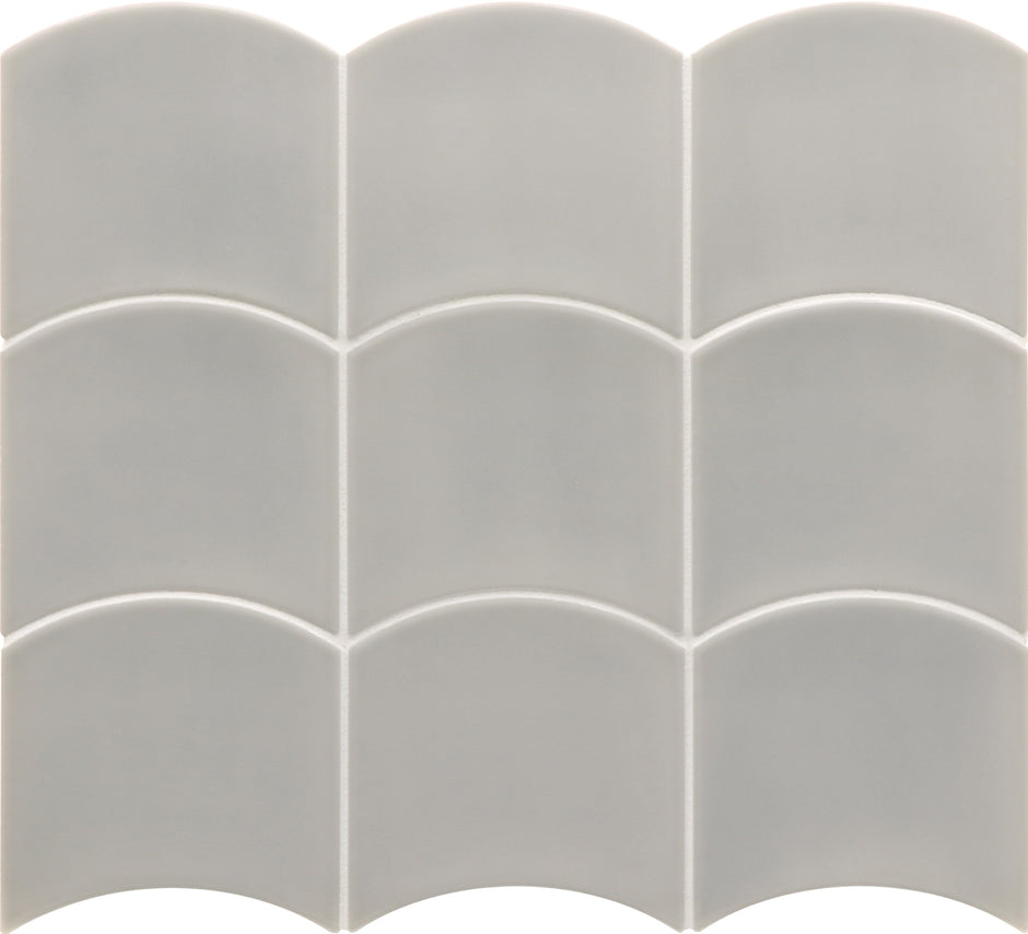 Wave Grey Owl Fish Scale Tiles 120x120mm