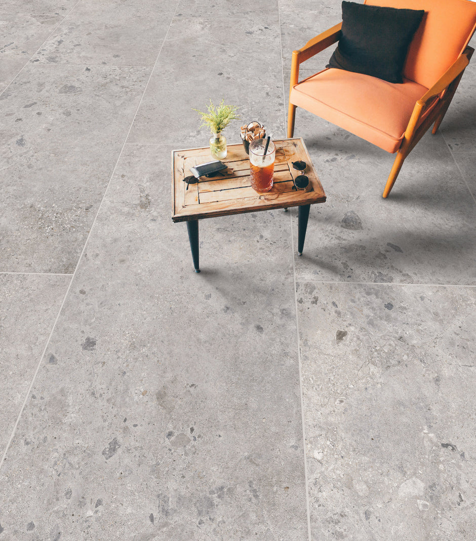 Ambrosia Grey Pebble Stone Look Porcelain Tiles