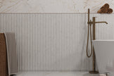 3D Flute Bianco Carrara Natural Stone Mosaic in a room setting