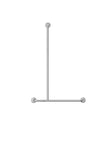 Zenmo Mobi Care T Shape Shower Rail Left Hand in Stainless Steel