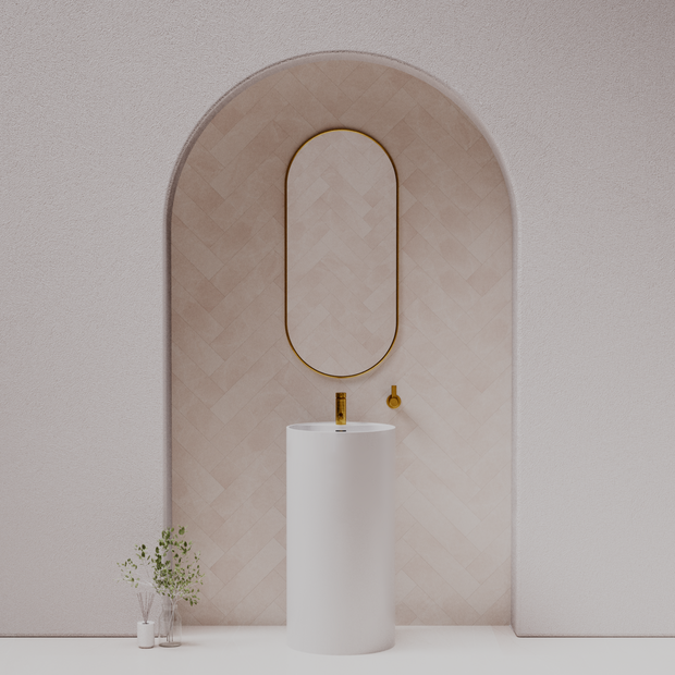 Pietra Bianca Union Freestanding Pedestal Basin