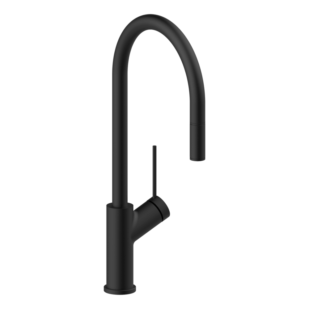 Vila Pull Out Kitchen mixer in Black