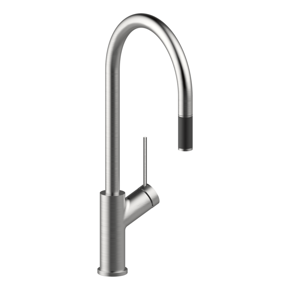 Vila Pull Out Kitchen mixer in Brushed Nickel