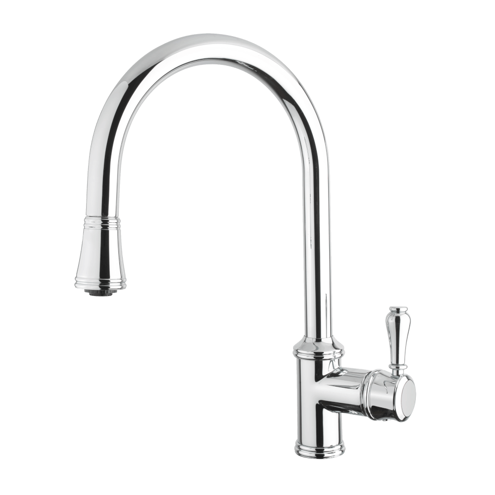 Provincial Single Lever Kitchen Mixer with Pull Out in Chrome