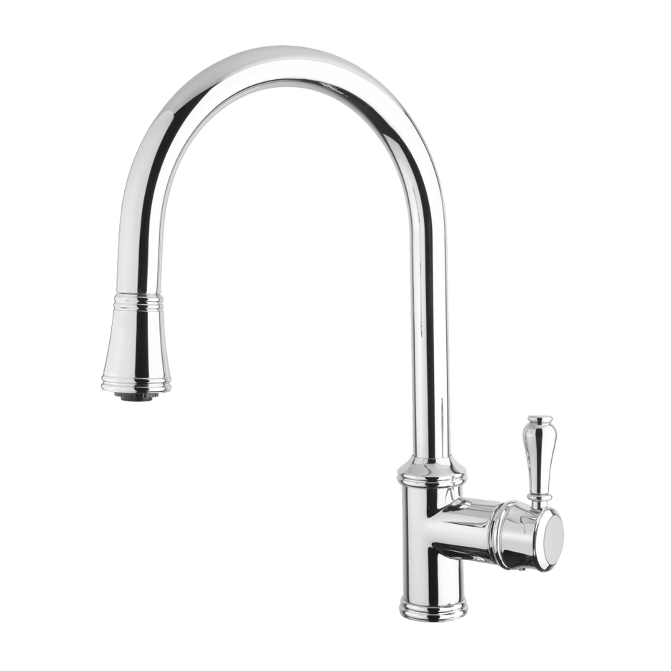 Provincial Single Lever Kitchen Mixer with Pull Out in Chrome