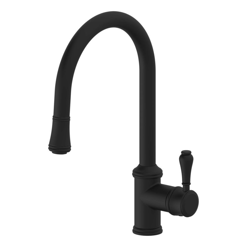 Provincial Single Lever Kitchen Mixer with Pull Out in Black