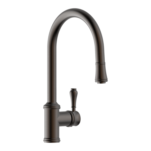 Provincial Single Lever Kitchen Mixer with Pull Out in Black Brushed Nickel