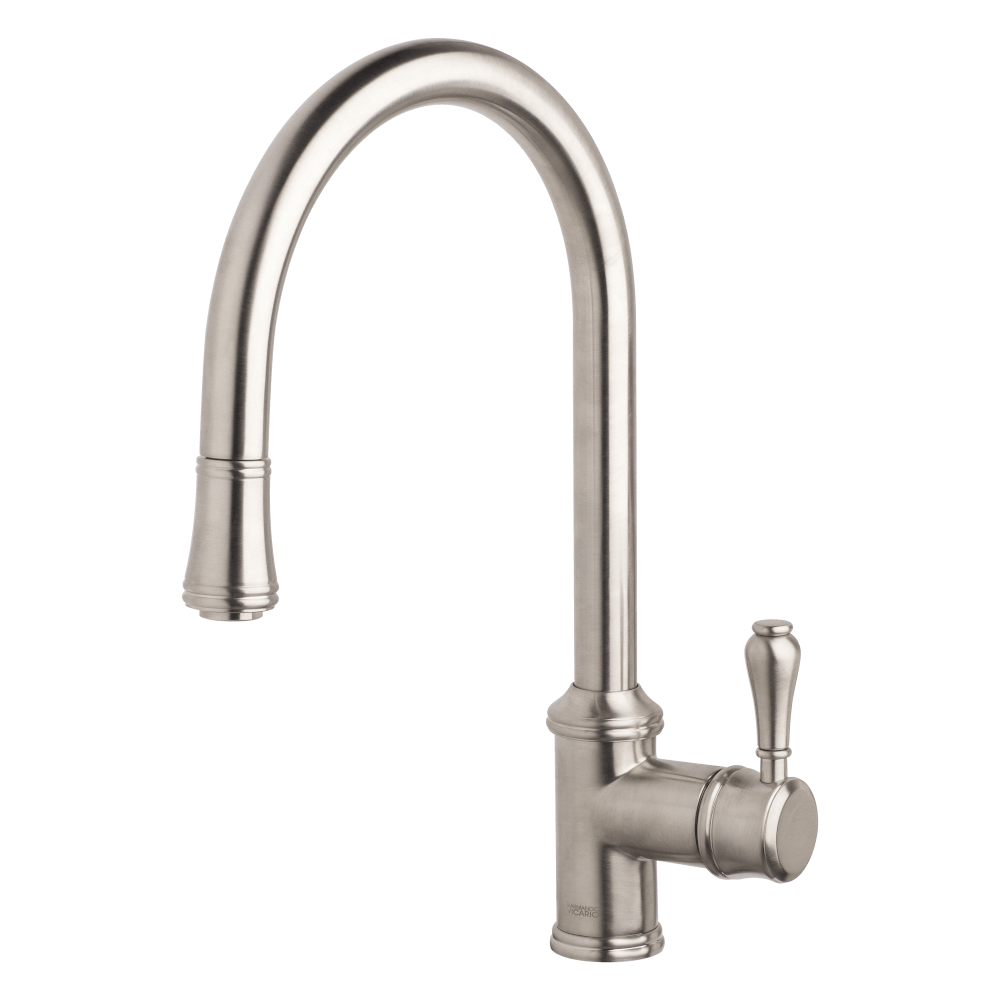 Provincial Single Lever Kitchen Mixer with Pull Out in Brushed Nickel