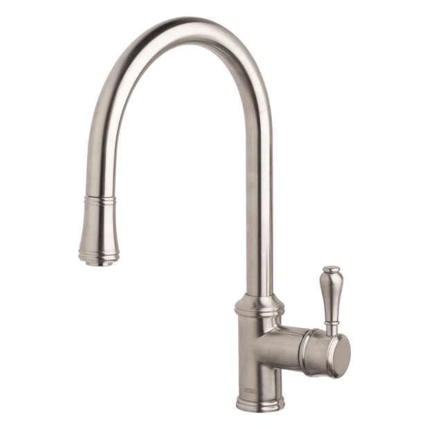 Provincial Single Lever Kitchen Mixer with Pull Out in Brushed Nickel