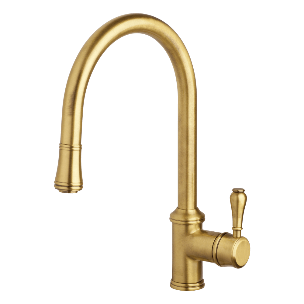 Provincial Single Lever Kitchen Mixer with Pull Out in Bronze