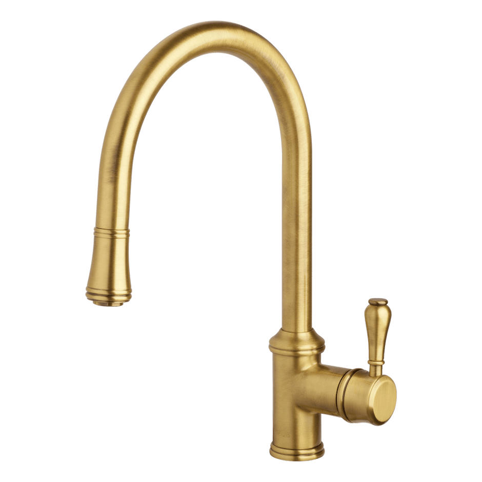 Provincial Single Lever Kitchen Mixer with Pull Out in Bronze
