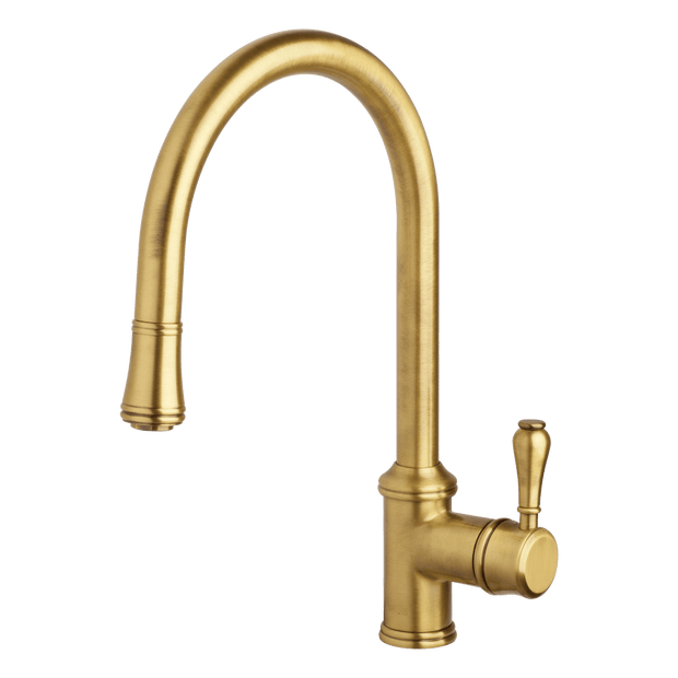 Provincial Single Lever Kitchen Mixer with Pull Out in Bronze